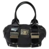 Versace Black Fabric And Patent Leather Medusa Logo Tote For Women