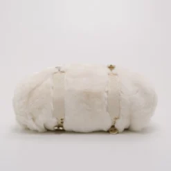 Versace White Chinchilla Madonna Boston Bag For Women -Versace Official Website luxury women versace used handbags p37512 005