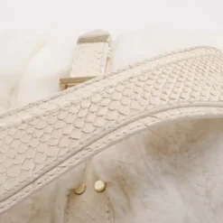 Versace White Chinchilla Madonna Boston Bag For Women -Versace Official Website luxury women versace used handbags p37512 011