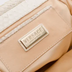 Versace White Chinchilla Madonna Boston Bag For Women -Versace Official Website luxury women versace used handbags p37512 014