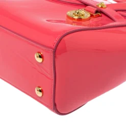 Versace Pink Patent Leather Medusa Medallion Tote For Women -Versace Official Website luxury women versace used handbags p375533 010