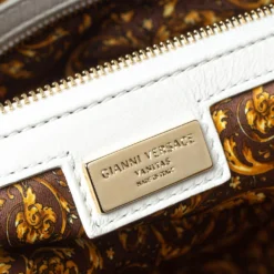 Versace White Barocco Quilted Leather Athena Vanitas Satchel For Women -Versace Official Website luxury women versace used handbags p375770 002