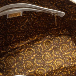 Versace White Barocco Quilted Leather Athena Vanitas Satchel For Women -Versace Official Website luxury women versace used handbags p375770 004