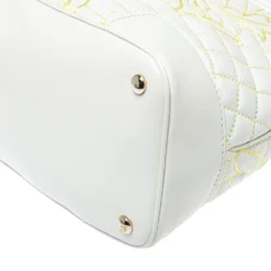 Versace White Barocco Quilted Leather Athena Vanitas Satchel For Women -Versace Official Website luxury women versace used handbags p375770 011