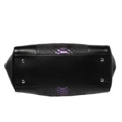 Versace Black Python And Leather Large Signature Tote For Women -Versace Official Website luxury women versace used handbags p377929 008