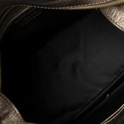 Versace Metallic Olive Green Signature Patent And Leather Chain Detail Satchel For Women -Versace Official Website luxury women versace used handbags p382010 005