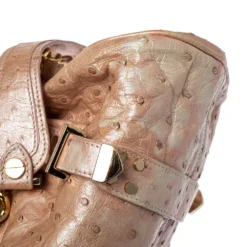 Versace Peach Ostrich Frame Satchel For Women -Versace Official Website luxury women versace used handbags p383854 003