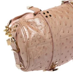 Versace Peach Ostrich Frame Satchel For Women -Versace Official Website luxury women versace used handbags p383854 011