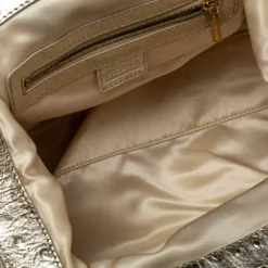 Versace Gold Patent And Ostrich Embossed Leather Chain Link Satchel For Women -Versace Official Website luxury women versace used handbags p383927 001