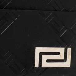 Versace Black Leather Card Holder For Women -Versace Official Website luxury women versace used handbags p384001 008