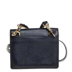 Versace Black Leather Medusa Buckle Flap Crossbody Bag For Women -Versace Official Website luxury women versace used handbags p384588 001