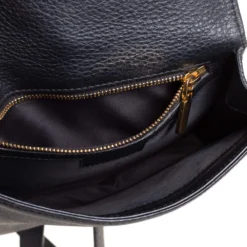 Versace Black Leather Medusa Buckle Flap Crossbody Bag For Women -Versace Official Website luxury women versace used handbags p384588 007