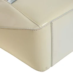 Versace Offf White/Silver Patent And Leather Hit Satchel For Women -Versace Official Website luxury women versace used handbags p386690 003