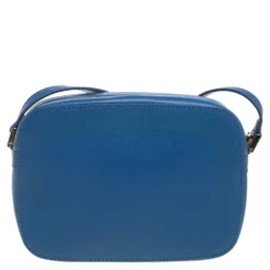 Versace Blue Leather Palazzo Medusa Camera Crossbody Bag For Women -Versace Official Website luxury women versace used handbags p387048 010