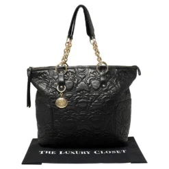 Versace Black Monogram Quilted Leather Top Zip Tote For Women -Versace Official Website luxury women versace used handbags p387393 006