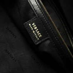 Versace Black Monogram Quilted Leather Top Zip Tote For Women -Versace Official Website luxury women versace used handbags p387393 011