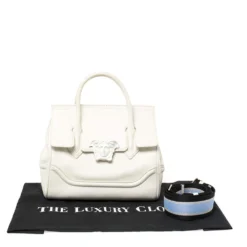 Versace White Leather Palazzo Empire Tote For Women -Versace Official Website luxury women versace used handbags p388780 002