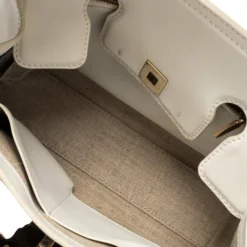 Versace White Leather Palazzo Empire Tote For Women -Versace Official Website luxury women versace used handbags p388780 006