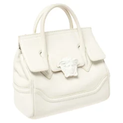 Versace White Leather Palazzo Empire Tote For Women -Versace Official Website luxury women versace used handbags p388780 013
