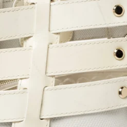 Versace White/Ivory Patent And Leather Cutout Tote For Women 24 Versace White/Ivory Patent And Leather Cutout Tote For Women -Versace Official Website luxury women versace used handbags p390069 009