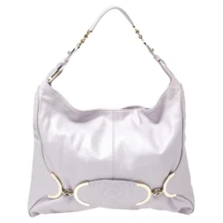 Versace Lilac Leather Medusa Embossed Hobo For Women
