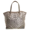 Versace Beige Monogram Fabric And Croc Embossed Leather Tote For Women