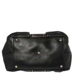 Versace Black Leather Studded Reve Frame Satchel For Women -Versace Official Website luxury women versace used handbags p392525 011