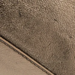 Versace Metallic Bronze Leather Pocket Shoulder Bag For Women -Versace Official Website luxury women versace used handbags p392611 011