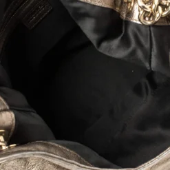 Versace Metallic Bronze Leather Pocket Shoulder Bag For Women -Versace Official Website luxury women versace used handbags p392611 012