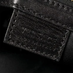 Versace Black Fur And Leather Studded Satchel For Women -Versace Official Website luxury women versace used handbags p392618 004