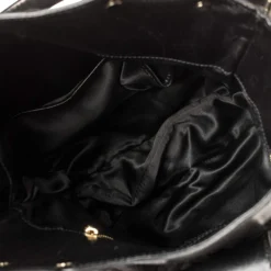 Versace Black Fur And Leather Studded Satchel For Women -Versace Official Website luxury women versace used handbags p392618 007