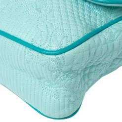 Versace Turquoise Quilted Leather Vanitas Chain Shoulder Bag For Women -Versace Official Website luxury women versace used handbags p394893 011