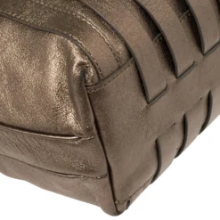 Versace Metallic Leather Stripped Hobo For Women -Versace Official Website luxury women versace used handbags p395319 007