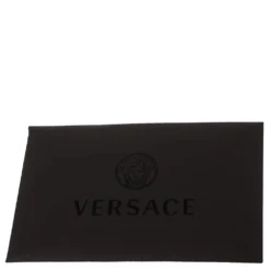 Versace Indigo Blue Croc Embossed Leather Logo Charm Satchel For Women -Versace Official Website luxury women versace used handbags p395873 008