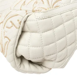 Versace White Quilted Leather Embroidered Barocco Shoulder Bag For Women -Versace Official Website luxury women versace used handbags p396323 011