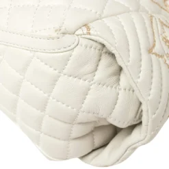Versace White Quilted Leather Embroidered Barocco Shoulder Bag For Women -Versace Official Website luxury women versace used handbags p396323 013