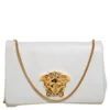 Versace White Leather Medusa Sultan Shoulder Bag For Women