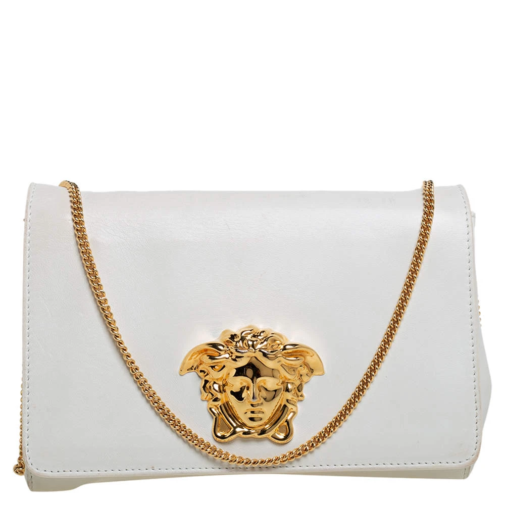 Versace White Leather Medusa Sultan Shoulder Bag For Women 1 Versace White Leather Medusa Sultan Shoulder Bag For Women