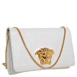 Versace White Leather Medusa Sultan Shoulder Bag For Women 13 Versace White Leather Medusa Sultan Shoulder Bag For Women -Versace Official Website luxury women versace used handbags p398822 003