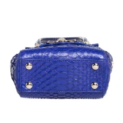 Versace Royal Blue Python Mini Medusa Tote For Women -Versace Official Website luxury women versace used handbags p398842 004