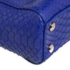 Versace Royal Blue Python Mini Medusa Tote For Women -Versace Official Website luxury women versace used handbags p398842 005