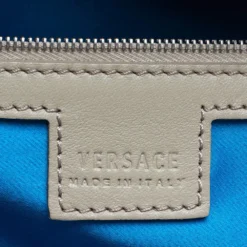 Versace Beige/Turquoise Medusa Print Coated Canvas And Patent Leather Patch Diaper Bag For Women -Versace Official Website luxury women versace used handbags p399134 005