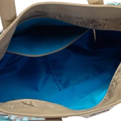 Versace Beige/Turquoise Medusa Print Coated Canvas And Patent Leather Patch Diaper Bag For Women -Versace Official Website luxury women versace used handbags p399134 006