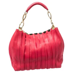 Versace Fuchsia Leather Hobo For Women