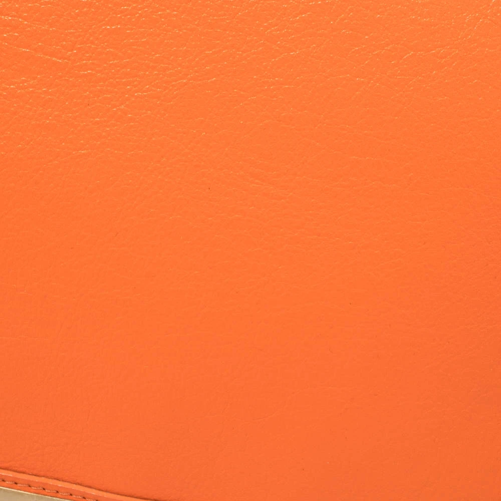 Versace Orange Leather Studded Flap Shoulder Bag For Women 5 Versace Orange Leather Studded Flap Shoulder Bag For Women - Image 5