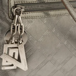 Versace Metallic Silver Leather Slim Crossbody Bag For Women -Versace Official Website luxury women versace used handbags p402969 011