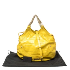 Versace Yellow Croc Embossed Leather Kiss Shoulder Bag For Women 19 Versace Yellow Croc Embossed Leather Kiss Shoulder Bag For Women -Versace Official Website luxury women versace used handbags p405849 001