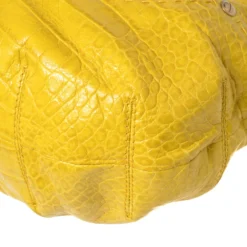 Versace Yellow Croc Embossed Leather Kiss Shoulder Bag For Women 21 Versace Yellow Croc Embossed Leather Kiss Shoulder Bag For Women -Versace Official Website luxury women versace used handbags p405849 009