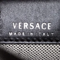 Versace Black Textured Leather Palazzo Empire Tote For Women -Versace Official Website luxury women versace used handbags p408241 004