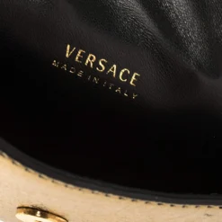 Versace Metallic Gold Leather Medusa Wallet On Chain For Women -Versace Official Website luxury women versace used handbags p409002 007